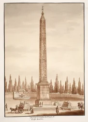 Der Obelisk auf der Piazza del Popolo, vom Circus Maximus, 1833